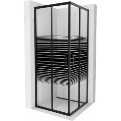 Mexen Rio Zuhanykabin Toló ajtóval  80 x 80 cm,  intim  ,  fekete  - 860-080-080-70-2 Toló ajtós Toló ajtós 406594 Mexen