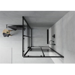Mexen Rio Zuhanykabin Toló ajtóval  90 x 90 cm,  intim  ,  fekete  - 860-090-090-70-2 Toló ajtós