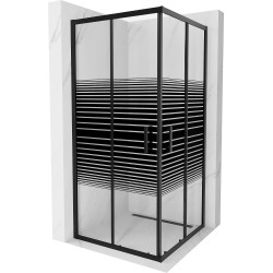 Mexen Rio Zuhanykabin Toló ajtóval  90 x 90 cm,  intim  ,  fekete  - 860-090-090-70-2 Toló ajtós Toló ajtós 406594 Mexen