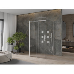 Mexen Omega háromoldalú zuhanykabin  Toló ajtóval   100 x 100 cm,  átlátszó üveg, króm - 825-100-100-01-00-3 Három oldalu zuhanykabin Három oldalu zuhanykabin 406594 Mexen