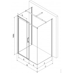 Mexen Omega háromoldalú zuhanykabin  Toló ajtóval   100 x 100 cm,  átlátszó üveg, króm - 825-100-100-01-00-3 Három oldalu zuhanykabin