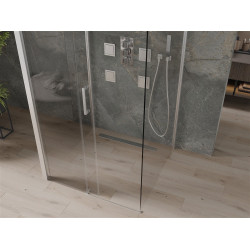 Mexen Omega háromoldalú zuhanykabin  Toló ajtóval   100 x 100 cm,  átlátszó üveg, króm - 825-100-100-01-00-3 Három oldalu zuhanykabin