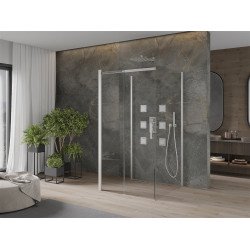 Mexen Omega háromoldalú zuhanykabin  Toló ajtóval   100 x 100 cm,  átlátszó üveg, króm - 825-100-100-01-00-3 Három oldalu zuhanykabin Három oldalu zuhanykabin 406594 Mexen