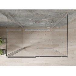 Mexen Omega háromoldalú zuhanykabin  Toló ajtóval   130 x 80 cm,  átlátszó üveg, króm - 825-130-080-01-00-3 Három oldalu zuhanykabin