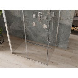 Mexen Omega háromoldalú zuhanykabin  Toló ajtóval   130 x 80 cm,  átlátszó üveg, króm - 825-130-080-01-00-3 Három oldalu zuhanykabin