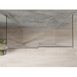Mexen Omega háromoldalú zuhanykabin  Toló ajtóval   140 x 80 cm,  átlátszó üveg, króm - 825-140-080-01-00-3 Három oldalu zuhanykabin