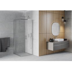 Mexen Rio Zuhanykabin Toló ajtóval  80 x 80 cm,  átlátszó üveg, króm - 860-080-080-01-0 Toló ajtós