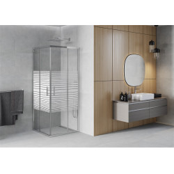 Mexen Rio Zuhanykabin Toló ajtóval  80 x 80 cm,  intim  , króm - 860-080-080-01-2 Toló ajtós Toló ajtós 406594 Mexen