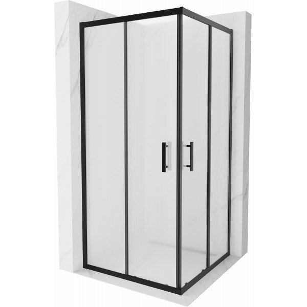 Mexen Rio Zuhanykabin Toló ajtóval  90 x 90 cm,   szatén  ,  fekete  - 860-090-090-70-3 Toló ajtós