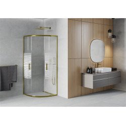 Mexen Rio íves  Zuhanykabin Toló ajtóval  70 x 70 cm,  intim  ,  arany  - 863-070-070-50-2 Íves
