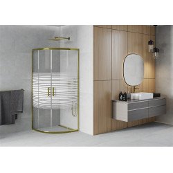 Mexen Rio íves  Zuhanykabin Toló ajtóval  90 x 90 cm,  intim  ,  arany  - 863-090-090-50-2 Íves Íves 406594 Mexen