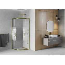 Mexen Rio íves  Zuhanykabin Toló ajtóval  90 x 90 cm,  intim  ,  arany  - 863-090-090-50-2 Íves