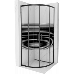 Mexen Rio íves  Zuhanykabin Toló ajtóval  70 x 70 cm,  intim  , fekete - 863-070-070-70-2 Íves Íves 406594 Mexen