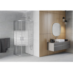 Mexen Rio íves  Zuhanykabin Toló ajtóval  80 x 80 cm,  intim  , króm - 863-080-080-01-2 Íves Íves 406594 Mexen
