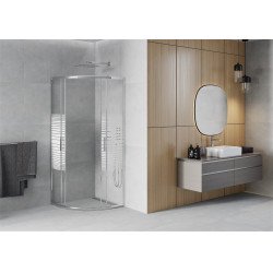 Mexen Rio íves  Zuhanykabin Toló ajtóval  80 x 80 cm,  intim  , króm - 863-080-080-01-2 Íves