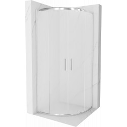 Mexen Rio íves  Zuhanykabin Toló ajtóval  80 x 80 cm,   szatén , króm - 863-080-080-01-3 Íves Íves 406594 Mexen