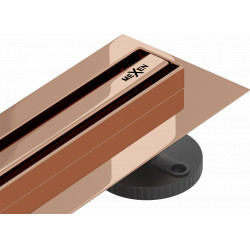 Mexen Flat 360° Slim  Zuhanyfolyóka padlóba 70 cm, rózsa arany - 1641070 Padlóba épithetö Padlóba épithetö 406594 Mexen