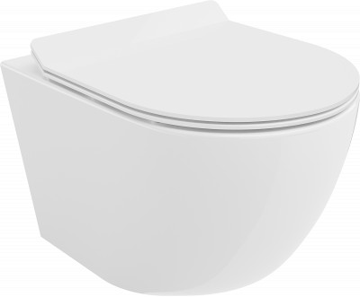 Mexen Lena  Perem nélküli fali wc lassú záródásu tetövel  slim, duroplast,  fehér - 3022400 Wc
