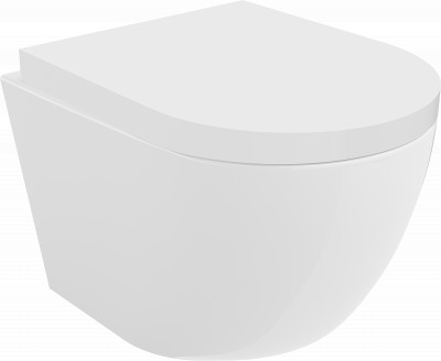 Mexen Lena  Perem nélküli fali wc lassú záródásu tetövel   greu , duroplast,  fehér - 3022020 Wc