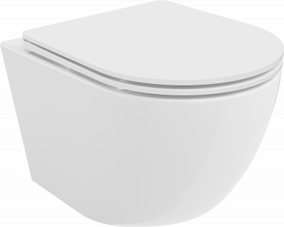 Mexen Lena  Perem nélküli fali wc lassú záródásu tetövel  slim, duroplast,  fehér - 3022030 Wc