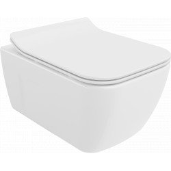 Mexen Margo  Perem nélküli fali wc lassú záródásu tetövel  slim, duroplast,  fehér - 3042080 Wc Wc 406594 Mexen