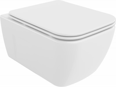 Mexen Margo  Perem nélküli fali wc lassú záródásu tetövel  slim, duroplast,  fehér - 3042090 Wc