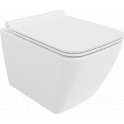 Mexen Vega  Perem nélküli fali wc lassú záródásu tetövel  slim, duroplast,  fehér - 3065400 Wc Wc 406594 Mexen