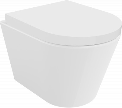 Mexen Rico  Perem nélküli fali wc lassú záródásu tetövel   szürke , duroplast,  fehér - 3072020 Wc