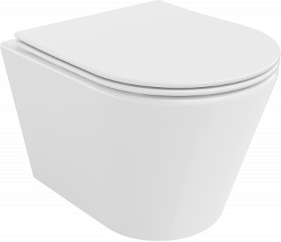 Mexen Rico  Perem nélküli fali wc lassú záródásu tetövel  slim, duroplast,  fehér - 3072040 Wc