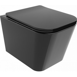 Mexen Teo  Perem nélküli fali wc lassú záródásu tetövel  slim, duroplast,  fekete - 3085407 Wc Wc 406594 Mexen
