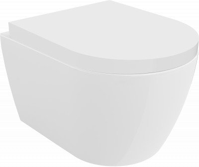 Mexen Carmen  Perem nélküli fali wc lassú záródásu tetövel   szürke , duroplast,  fehér - 3088020 Wc