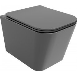 Mexen Teo  Perem nélküli fali wc lassú záródásu tetövel  slim, duroplast,  szürke  mat - 30854071 Wc Wc 406594 Mexen