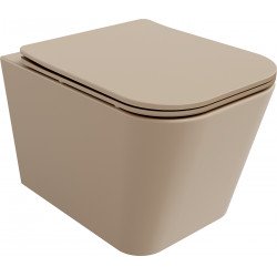 Mexen Teo  Perem nélküli fali wc lassú záródásu tetövel  slim, duroplast, cappuccino mat - 30854064 Wc Wc 406594 Mexen