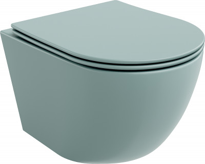 Mexen Lena  Perem nélküli fali wc lassú záródásu tetövel  slim, duroplast,     szürke  mat - 30224048 Wc