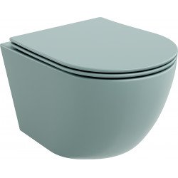 Mexen Lena  Perem nélküli fali wc lassú záródásu tetövel  slim, duroplast,     szürke  mat - 30224048 Wc Wc 406594 Mexen