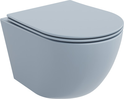Mexen Lena  Perem nélküli fali wc lassú záródásu tetövel  slim, duroplast,  szürke  mat - 30224069 Wc