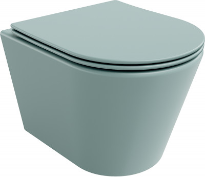 Mexen Rico  Perem nélküli fali wc lassú záródásu tetövel  slim, duroplast,     szürke  mat - 30724048 Wc