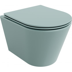 Mexen Rico  Perem nélküli fali wc lassú záródásu tetövel  slim, duroplast,     szürke  mat - 30724048 Wc Wc 406594 Mexen