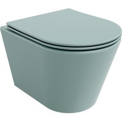 Mexen Rico  Perem nélküli fali wc lassú záródásu tetövel  slim, duroplast,     szürke  mat - 30724048 Wc Wc 406594 Mexen