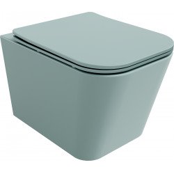 Mexen Teo  Perem nélküli fali wc lassú záródásu tetövel  slim, duroplast,   szürke  mat - 30854048 Wc Wc 406594 Mexen