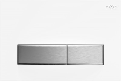 Mexen Fenix 09 nyomólap  , fehér /króm mat  - 600929 Wc tartály nyomólap