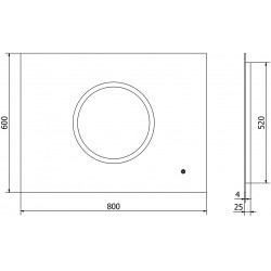Mexen Koga  Led fürdöszobai tükör  80 x 60 cm, LED 6000K, + páramentesítö - 9821-080-060-611-00 Led Tükör