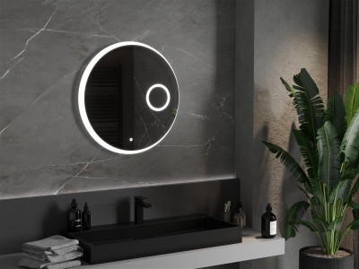 Mexen Ella  Led fürdöszobai tükör    + Kozmetikai opció, kerek 70 cm, LED 6000K, + páramentesítö - 9811-070-070-611-00 Led Tükör