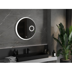 Mexen Ella  Led fürdöszobai tükör    + Kozmetikai opció, kerek 70 cm, LED 6000K, + páramentesítö - 9811-070-070-611-00 Led Tükör Led Tükör 406594 Mexen