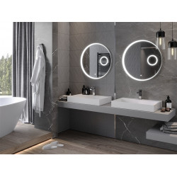 Mexen Ella  Led fürdöszobai tükör    + Kozmetikai opció, kerek 70 cm, LED 6000K, + páramentesítö - 9811-070-070-611-00 Led Tükör Led Tükör 406594 Mexen