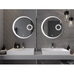 Mexen Ella  Led fürdöszobai tükör    + Kozmetikai opció, kerek 70 cm, LED 6000K, + páramentesítö - 9811-070-070-611-00 Led Tükör