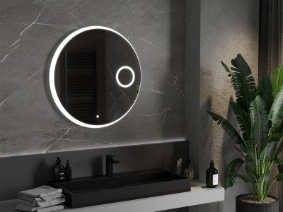 Mexen Ella  Led fürdöszobai tükör    + Kozmetikai opció, kerek 80 cm, LED 6000K, + páramentesítö - 9811-080-080-611-00 Led Tükör