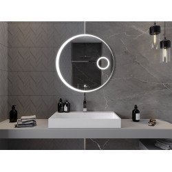 Mexen Ella  Led fürdöszobai tükör    + Kozmetikai opció, kerek 80 cm, LED 6000K, + páramentesítö - 9811-080-080-611-00 Led Tükör