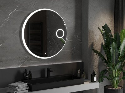 Mexen Ella  Led fürdöszobai tükör    + Kozmetikai opció, kerek 100 cm, LED 6000K, + páramentesítö - 9811-100-100-611-00 Led Tükör
