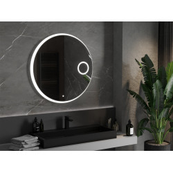 Mexen Ella  Led fürdöszobai tükör    + Kozmetikai opció, kerek 100 cm, LED 6000K, + páramentesítö - 9811-100-100-611-00 Led Tükör Led Tükör 406594 Mexen
